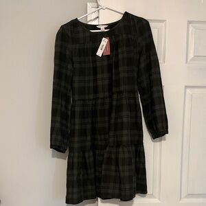 NWT xs new Jillian Harris green plaid dress Joe Fresh extra small